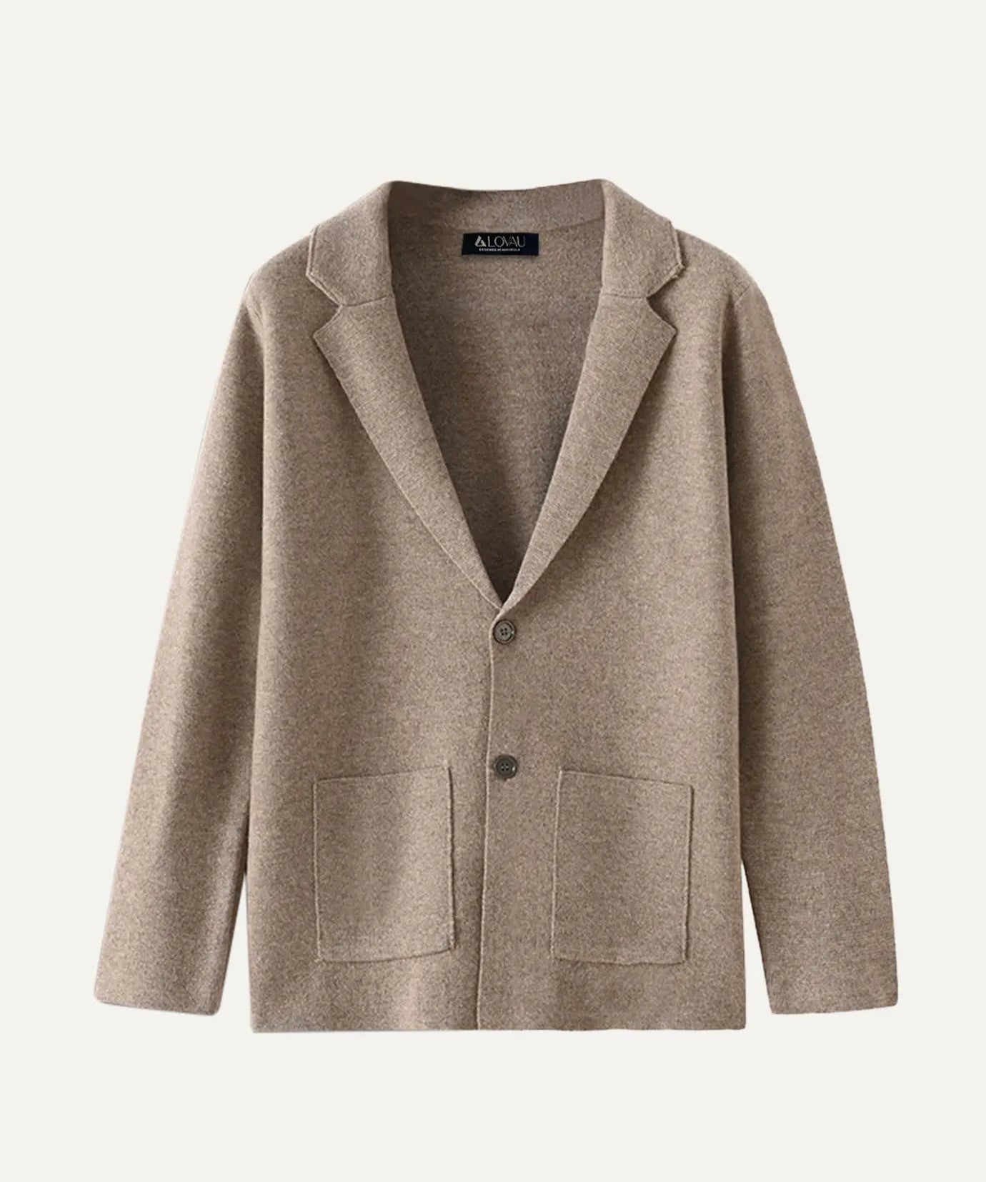 Front view of Camel Fernache x Classy Wool & Cashmere Knitted Cardigan