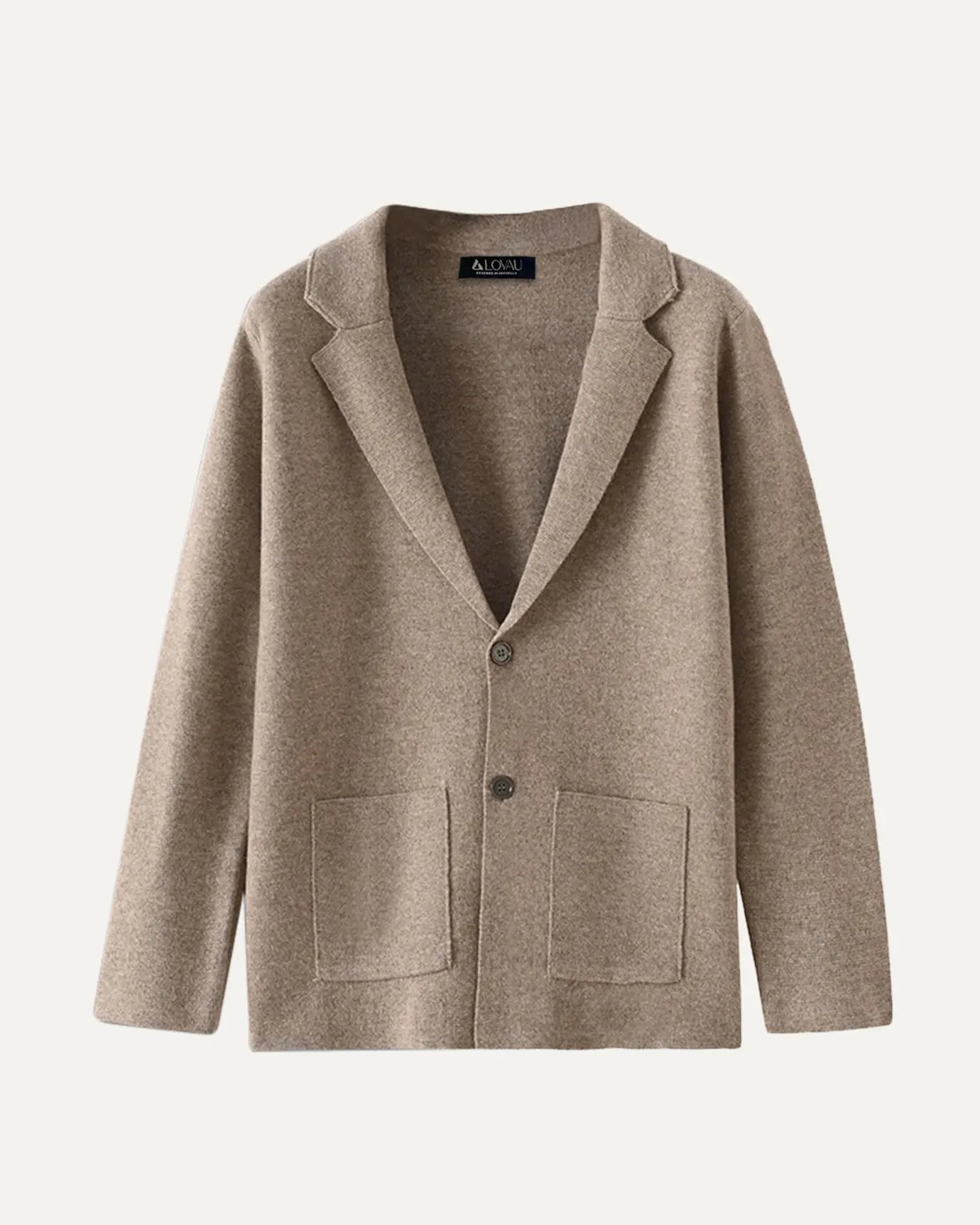 Front view of Camel Fernache x Classy Wool & Cashmere Knitted Cardigan