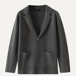 Dark Gray Fernache x Classy Wool & Cashmere Knitted Cardigan shown in a lifestyle setting