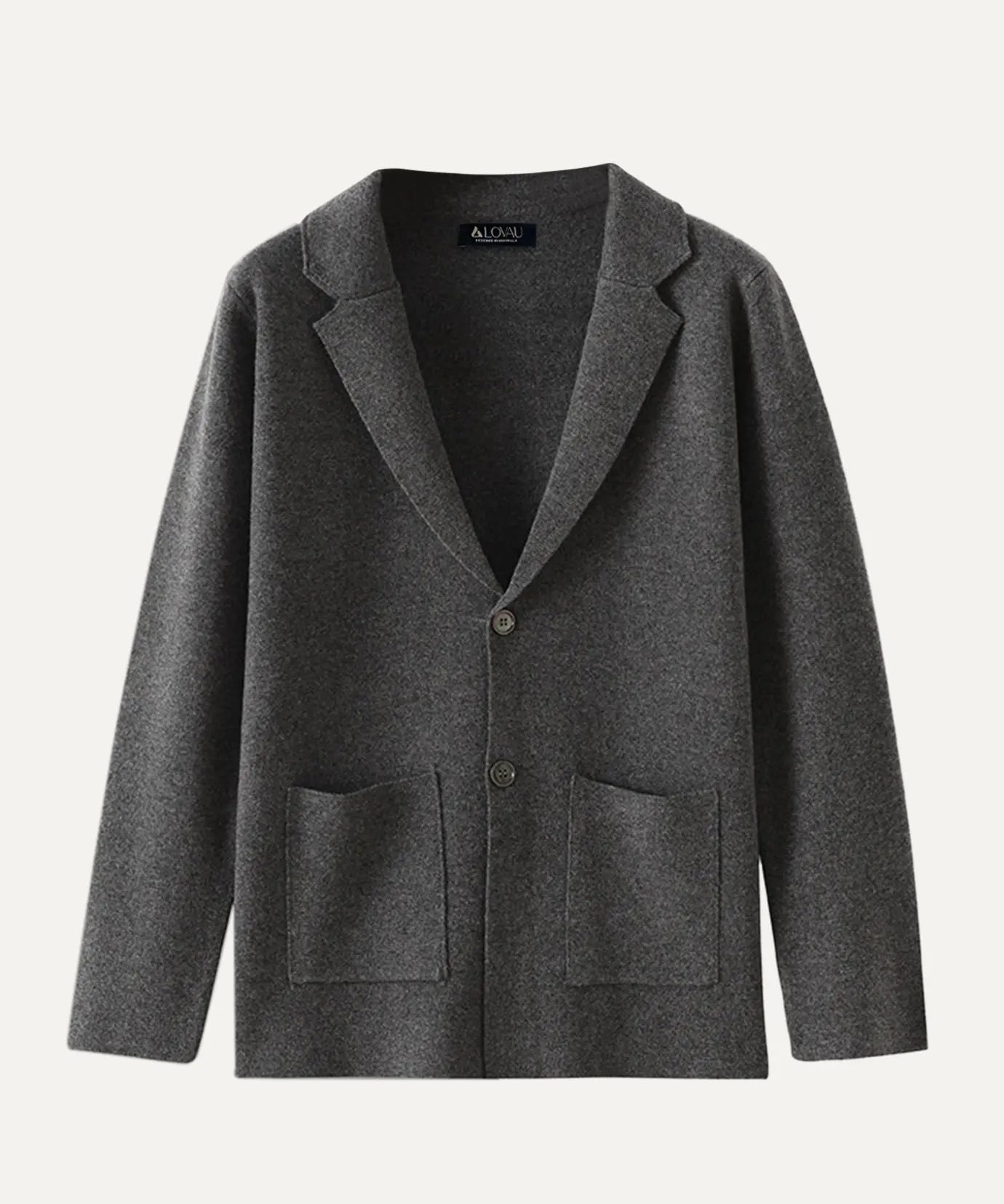 Dark Gray Fernache x Classy Wool & Cashmere Knitted Cardigan shown in a lifestyle setting