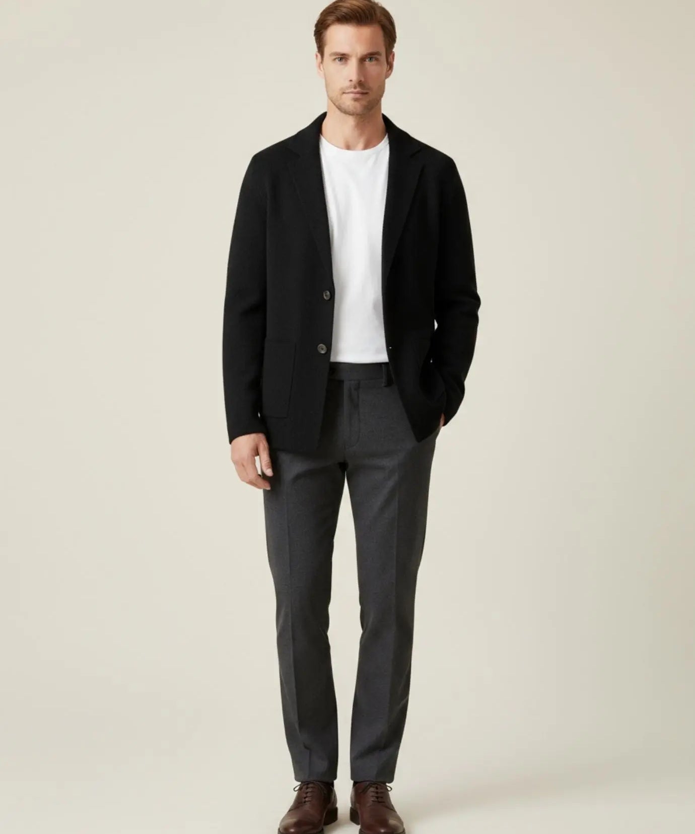 Fernache x Classy Wool & Cashmere Knitted Cardigan shown in a lifestyle setting