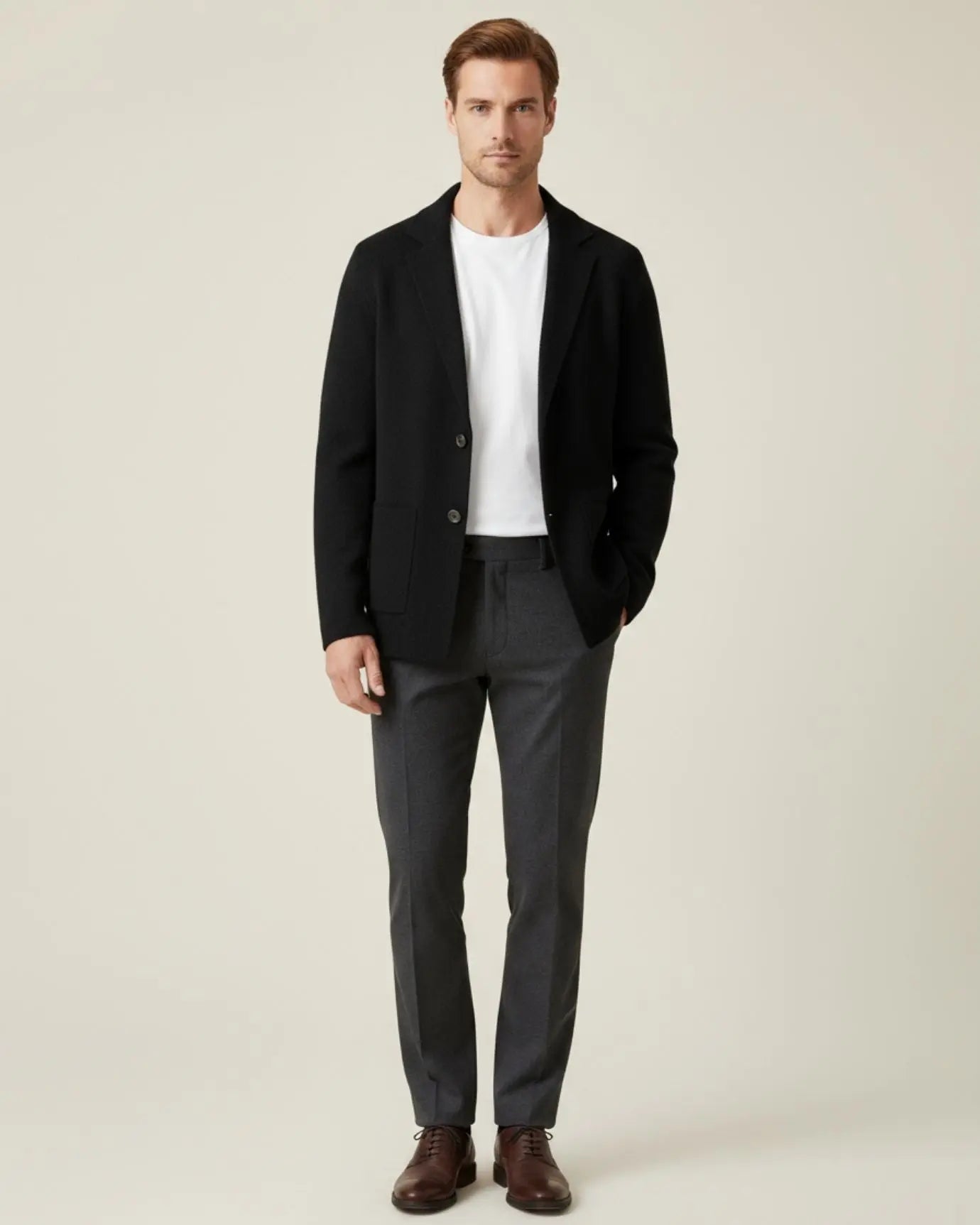 Fernache x Classy Wool & Cashmere Knitted Cardigan shown in a lifestyle setting