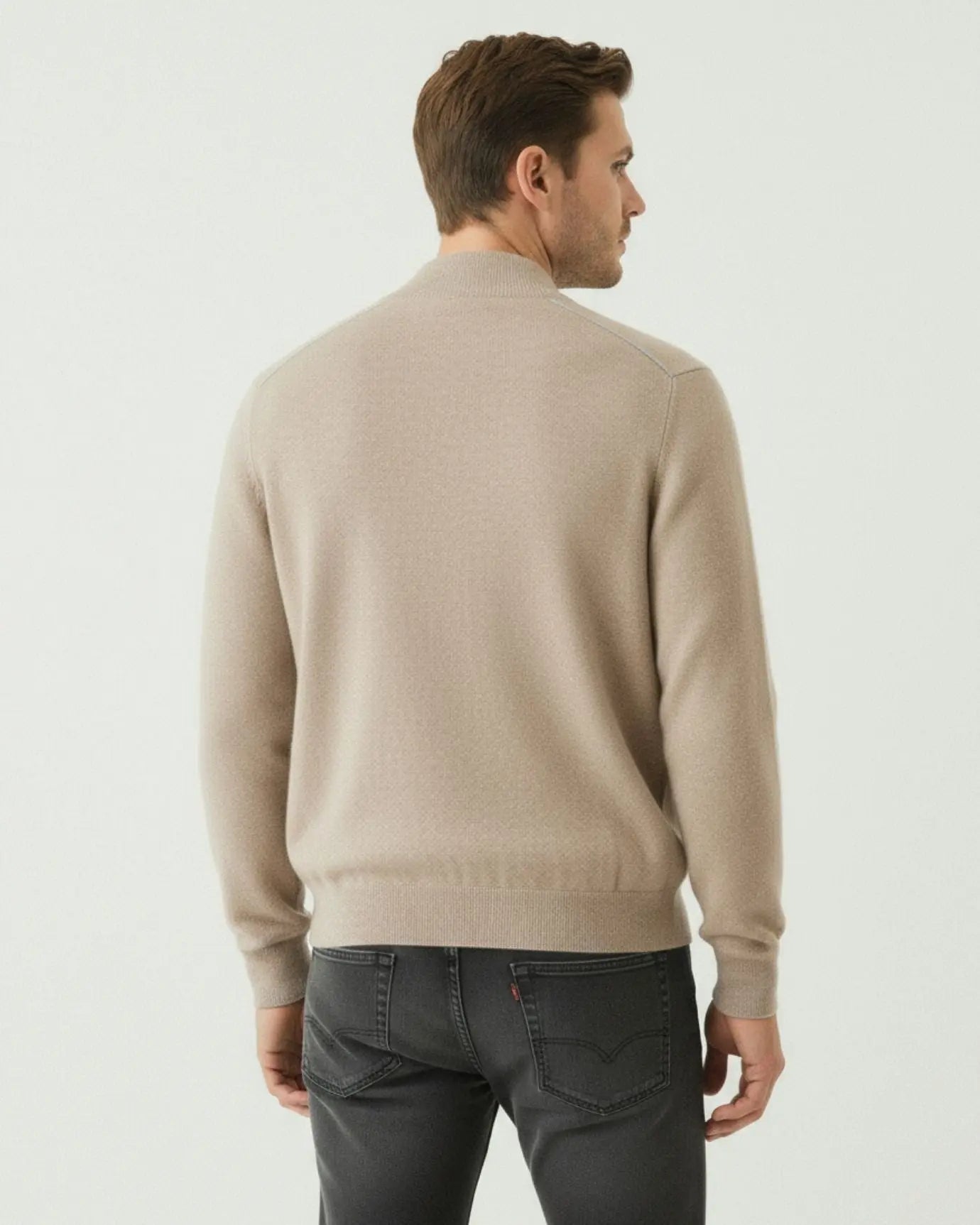 Back view of Fernache Cashmere Jacket Zip