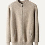 Front view of Camel Fernache Cashmere Jacket Zip