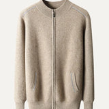 Front view of Camel Fernache Cashmere Jacket Zip
