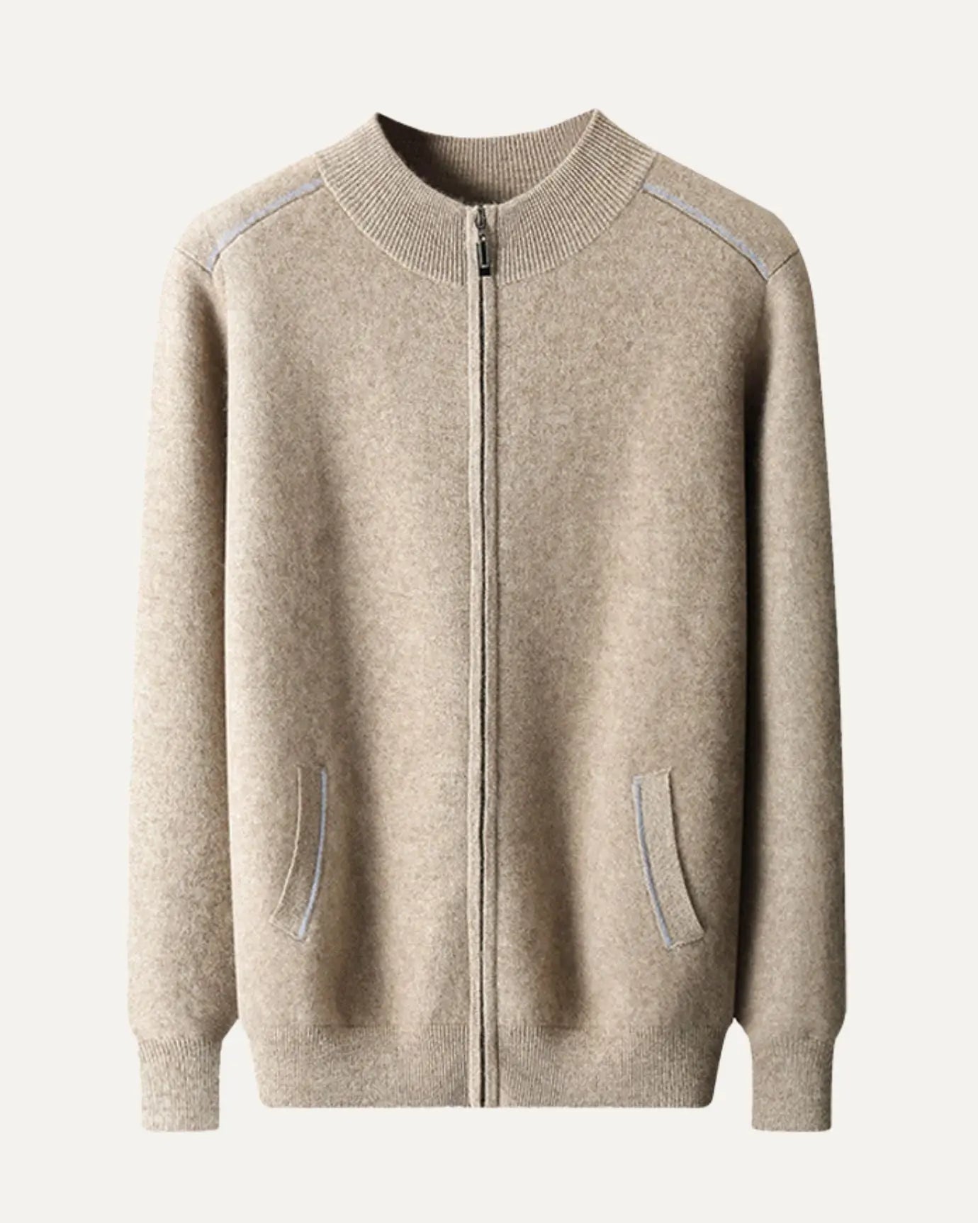 Front view of Camel Fernache Cashmere Jacket Zip
