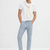 Back view of Linen Pantalon Pants, full view