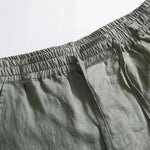 Close-up detail of Linen Pantalon Pants, fabric detail