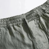 Close-up detail of Linen Pantalon Pants, fabric detail