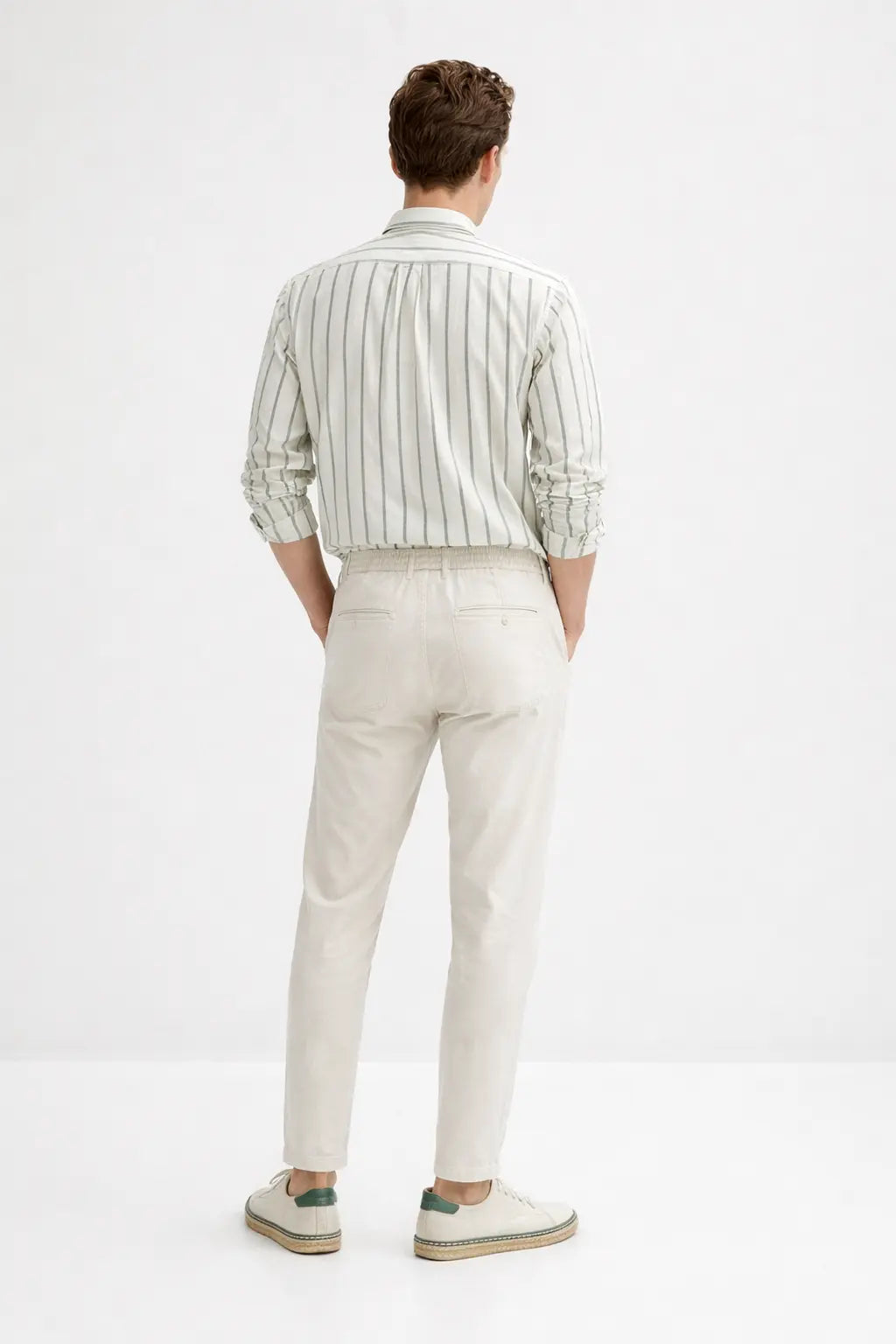 Front view of Linen Pantalon Pants, alternate view