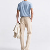 Front view of Linen Pantalon Pants, close up