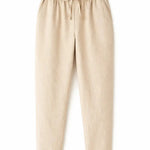 Beige Linen Pantalon Pants shown in a lifestyle setting