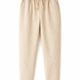 Beige Linen Pantalon Pants shown in a lifestyle setting