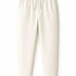 White Linen Pantalon Pants shown in a lifestyle setting