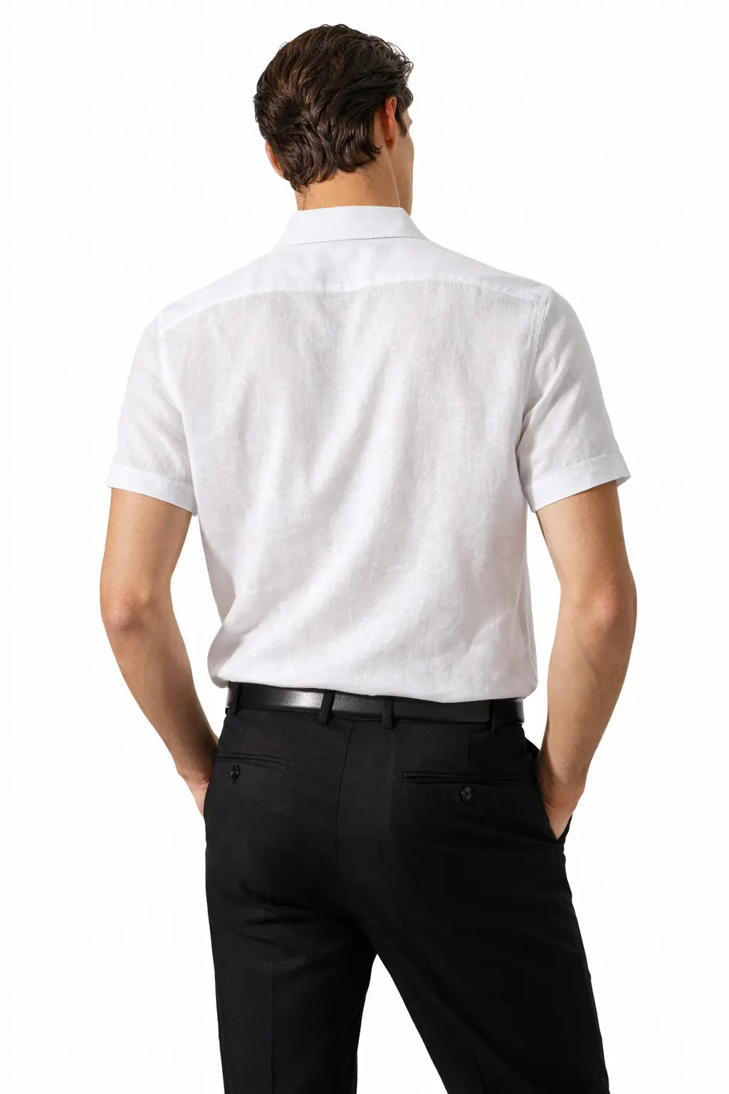 Back view of Linen Polo, alternate view