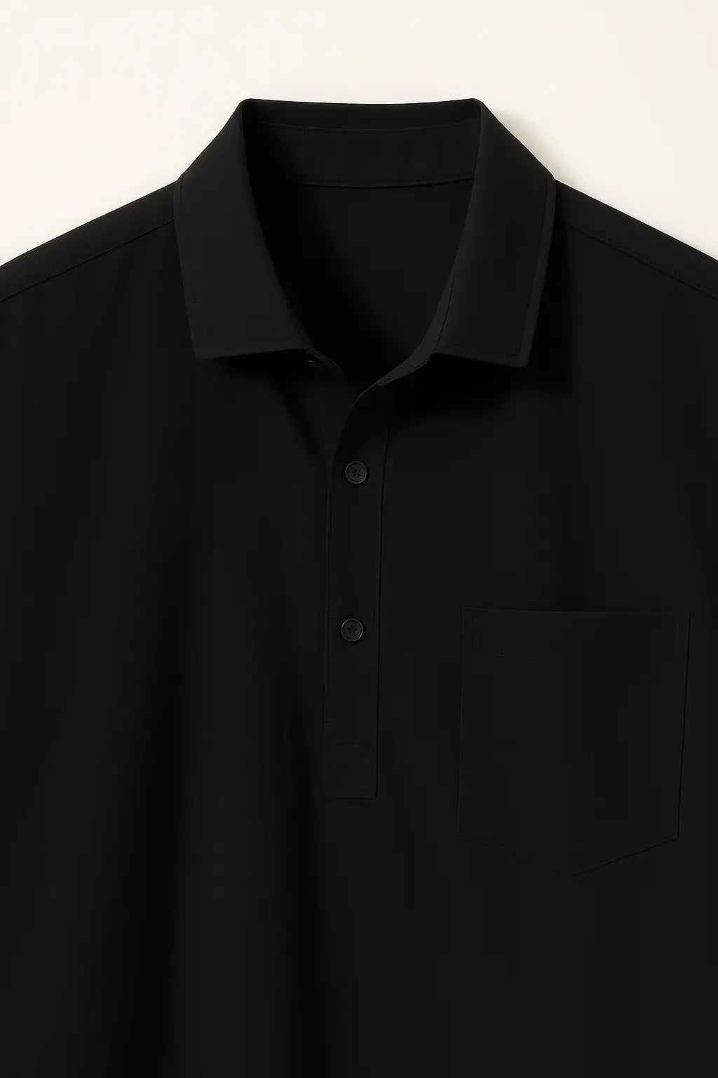 Back view of Linen Polo, close up