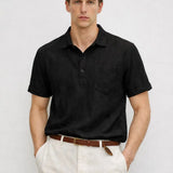 Back view of Linen Polo, full view