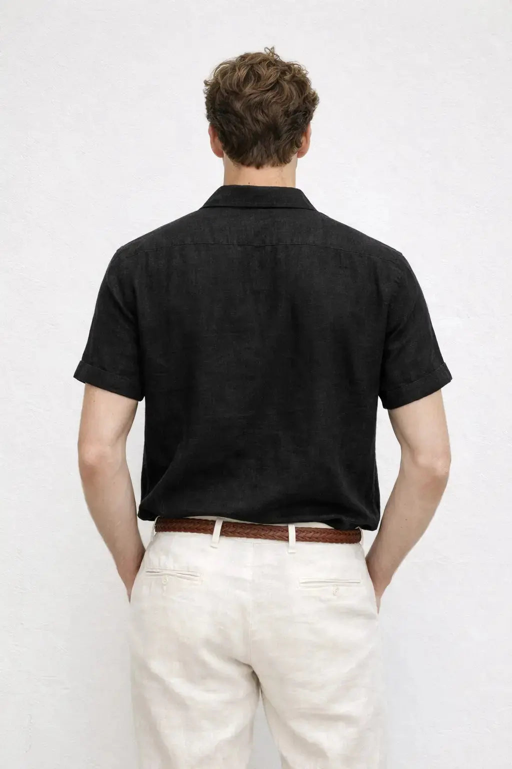 Front view of Linen Polo, full view