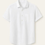 Front view of White Linen Polo