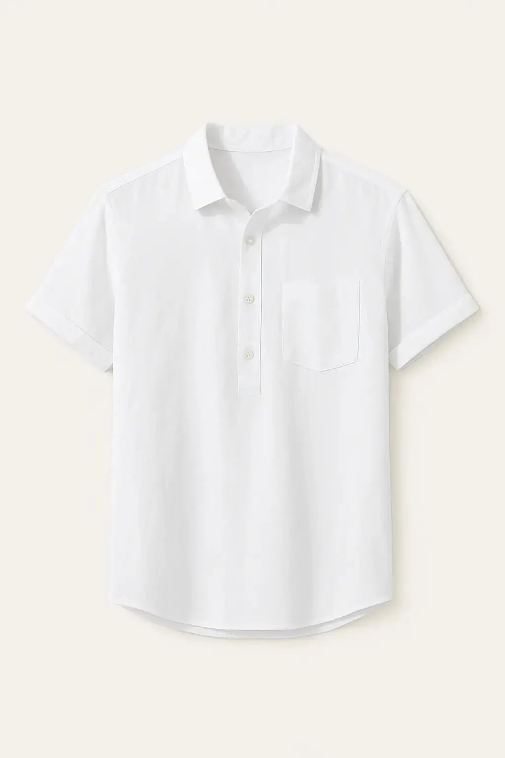 Front view of White Linen Polo