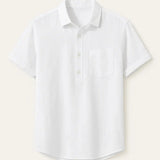 Front view of White Linen Polo