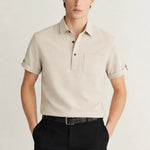 Linen Polo shown in a lifestyle setting