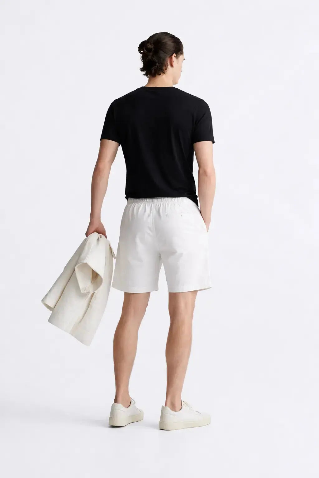 Back view of Fez Linen Shorts, alternate view