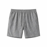 Front view of Grey Fez Linen Shorts