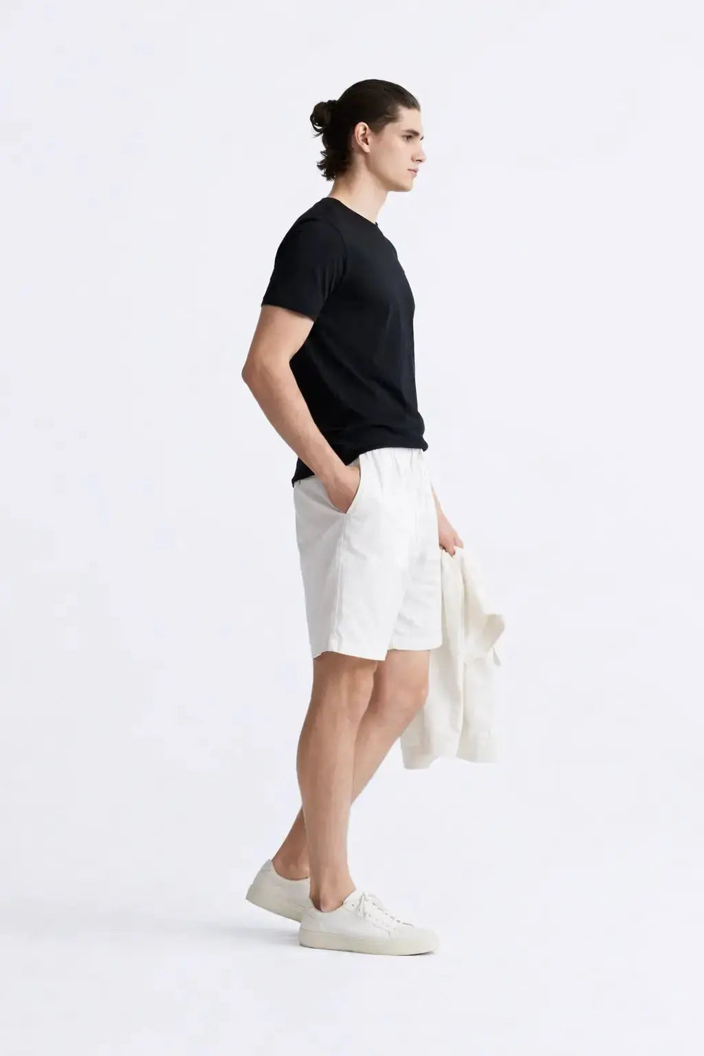 Side view of Fez Linen Shorts, alternate view