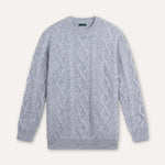 Front view of Gray Fine Cashmere & Wool Sweater Pullover