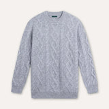 Front view of Gray Fine Cashmere & Wool Sweater Pullover