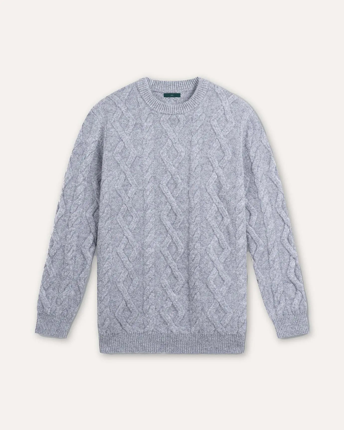 Front view of Gray Fine Cashmere & Wool Sweater Pullover