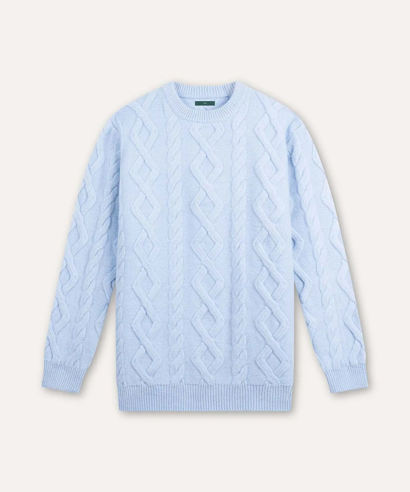 Front view of Sky Blue Fine Cashmere & Wool Sweater Pullover