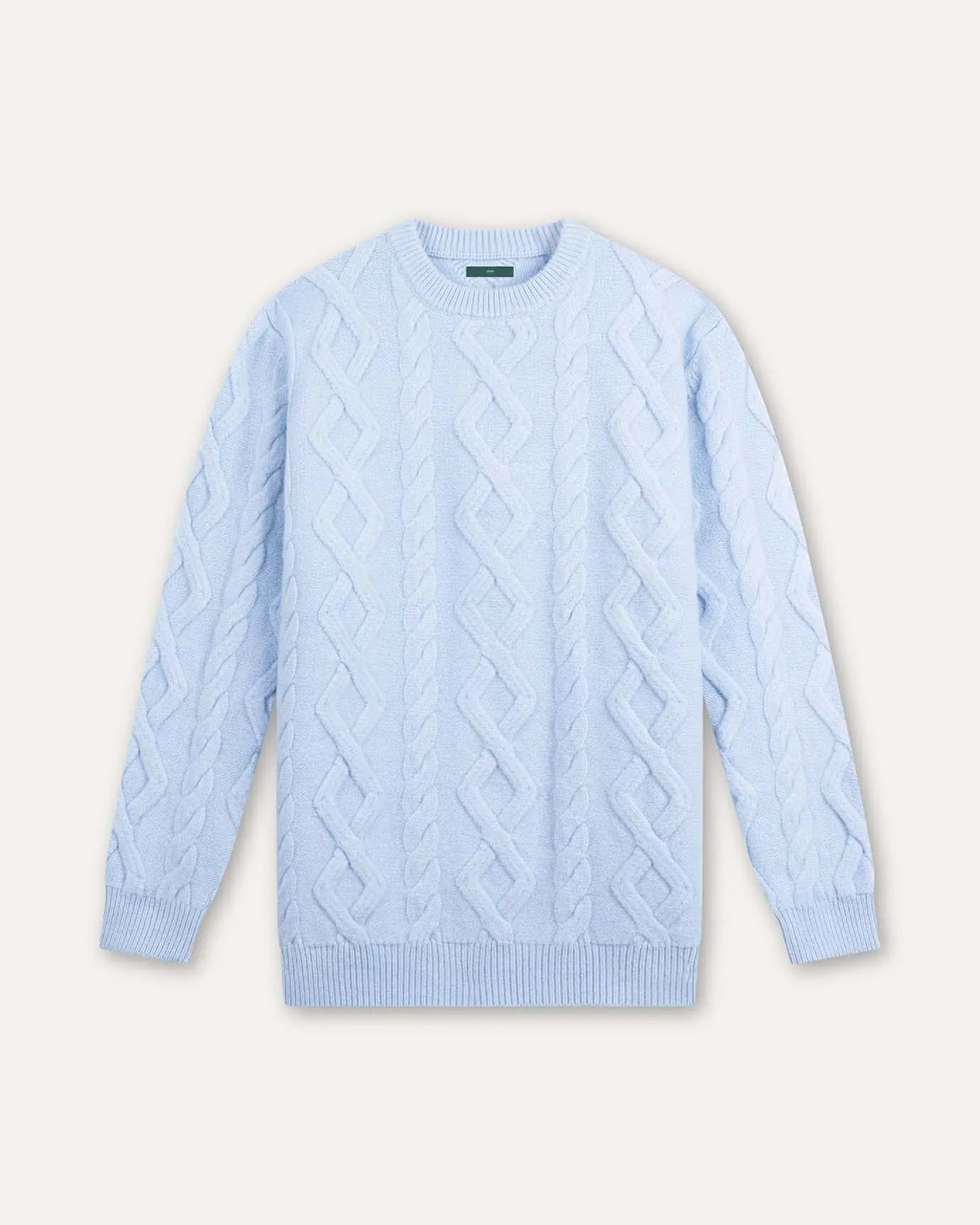 Front view of Sky Blue Fine Cashmere & Wool Sweater Pullover