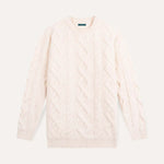 Front view of Velvet Beige Fine Cashmere & Wool Sweater Pullover