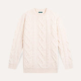 Front view of Velvet Beige Fine Cashmere & Wool Sweater Pullover