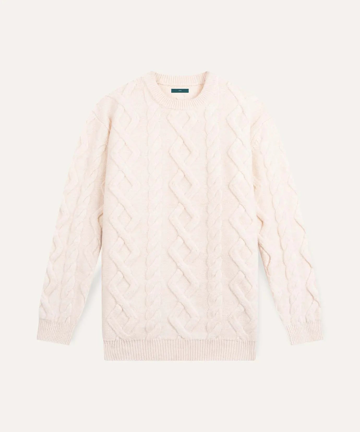 Front view of Velvet Beige Fine Cashmere & Wool Sweater Pullover