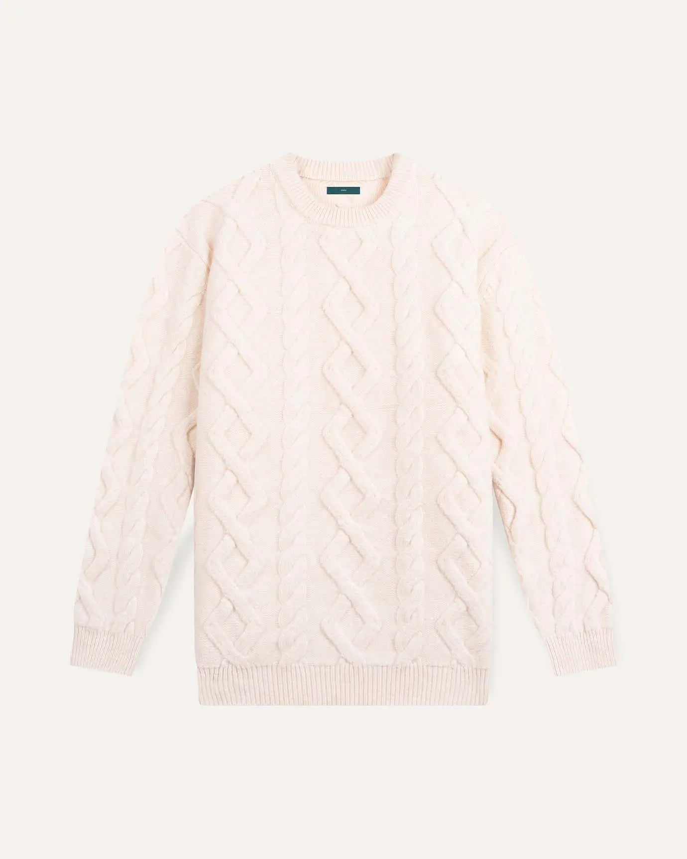 Front view of Velvet Beige Fine Cashmere & Wool Sweater Pullover