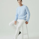 Fine Cashmere & Wool Sweater Pullover shown in a lifestyle setting