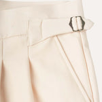 Close-up detail of Fine Cotton Trousers Apricot, fabric detail
