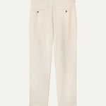 Close-up detail of Fine Cotton Trousers Apricot