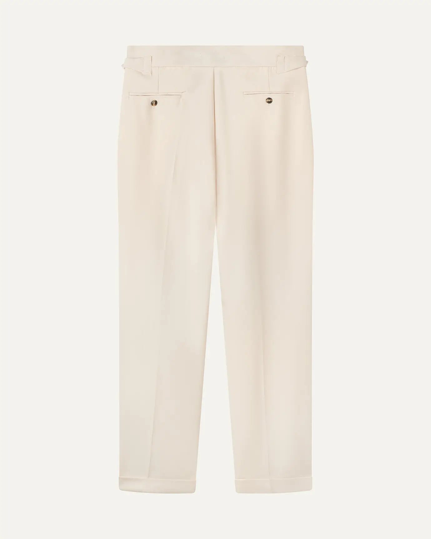 Close-up detail of Fine Cotton Trousers Apricot