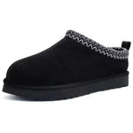 Side view of Black Fiona Cozy Suede Slipper