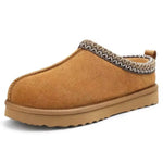 Side view of Brown Fiona Cozy Suede Slipper