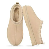 Three-quarter view of Fiona Cozy Suede Slipper
