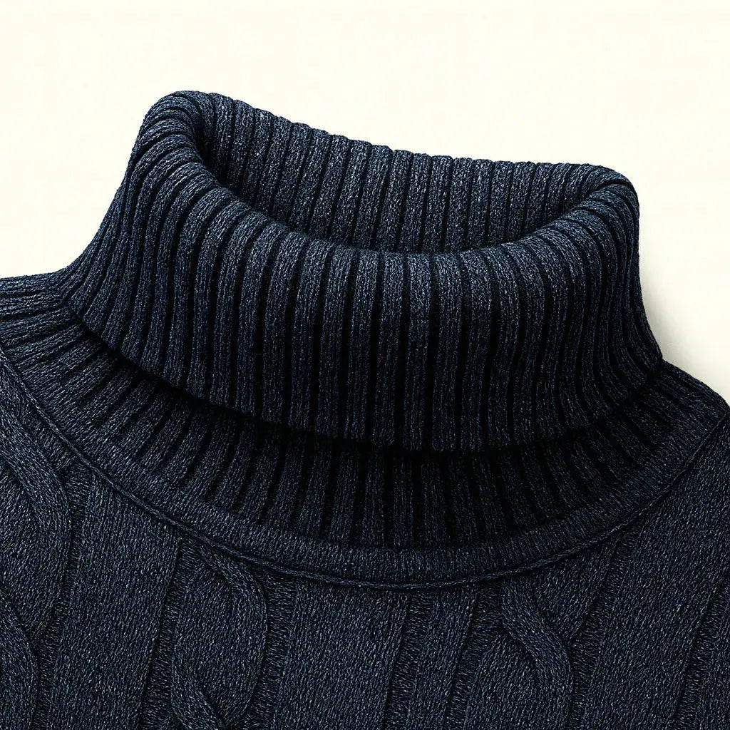 Close-up detail of Fjord Polo Sweater, hardware detail