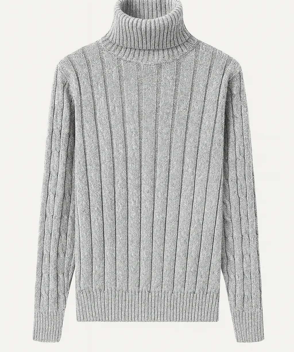Front view of Grey Fjord Polo Sweater