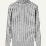 Front view of Grey Fjord Polo Sweater