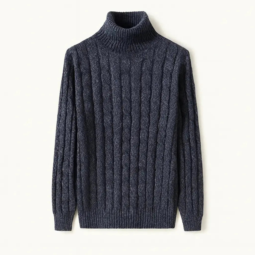Front view of Navy Blue Fjord Polo Sweater