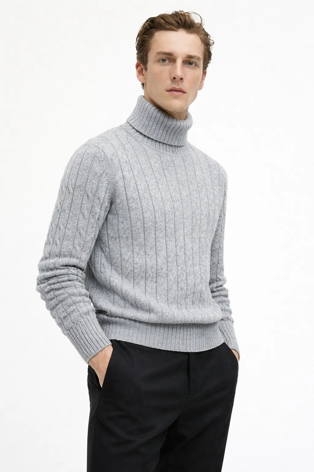 Fjord Polo Sweater shown in a lifestyle setting, alternate view